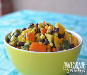 Mango Avocado Black Bean Salad with Cilantro Lime Dressing | Awesome with Sprinkles