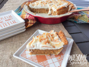 Toasted Coconut Pumpkin Pie | Awesome with Sprinkles