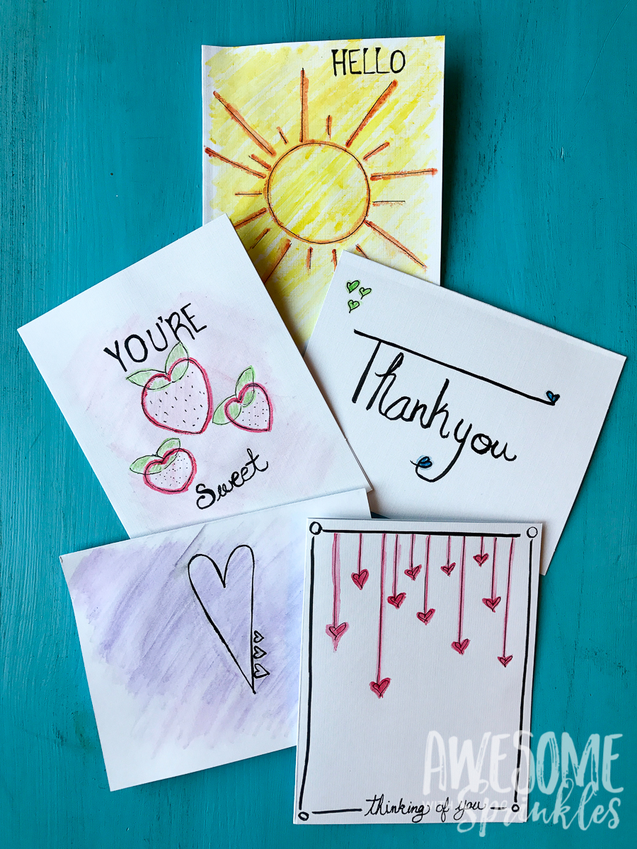 DIY Watercolor Art Cards - Awesome with Sprinkles