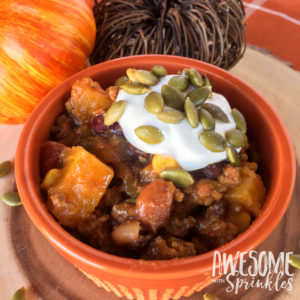 Crockpot Pumpkin Chili | Awesome with Sprinkles